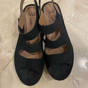 Nubuck Leather Wedge Sandals
